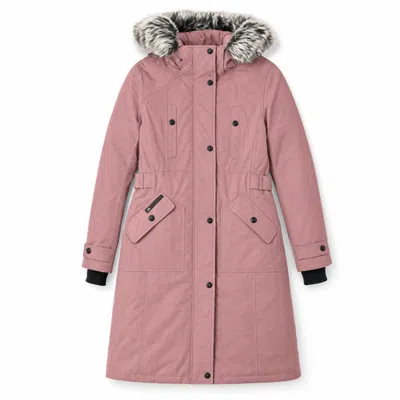 Canada Weather Gear Faux Fur Trim Hooded Long Parka In Pink