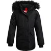 Canada Weather Gear Kids'  Girls' Winter Faux Fur Lining Ski Jacket In Black