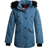 Canada Weather Gear Girls' Winter Faux Fur Lining Ski Jacket In Blue