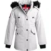 Canada Weather Gear Kids'  Girls' Winter Faux Fur Lining Ski Jacket In White