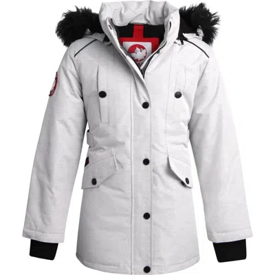Canada Weather Gear Kids'  Girls' Winter Faux Fur Lining Ski Jacket In White