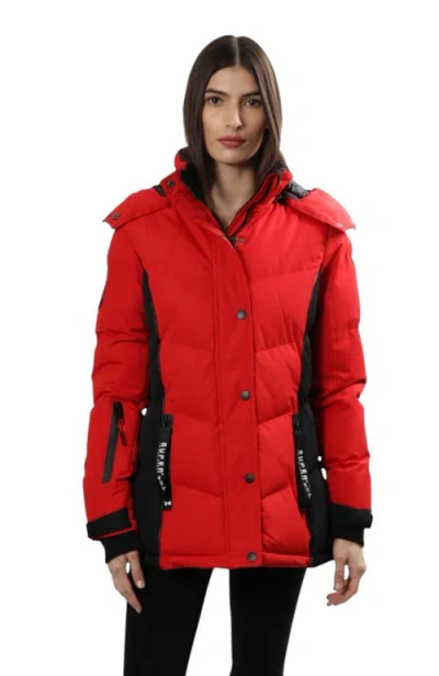 Canada Weather Gear Hooded Puffer Jacket In Red