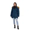 Canada Weather Gear Womens Faux Fur Heavyweight Parka Coat In Blue