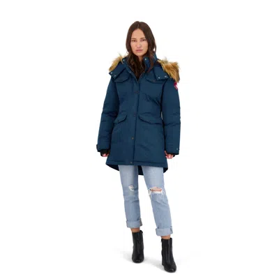 Canada Weather Gear Womens Faux Fur Heavyweight Parka Coat In Blue