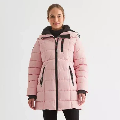 Canada Weather Gear Womens Hooded Water Resistant Heavyweight Parka In Pink