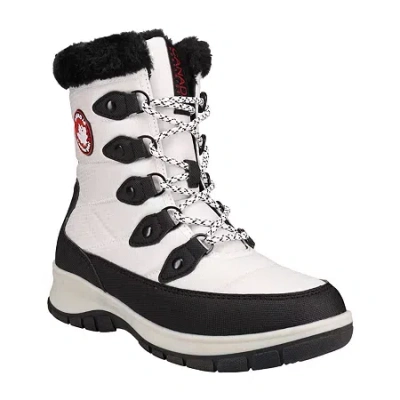 Canada Weather Gear Womens Rhodes Insulated Flat Heel Winter Boots In White