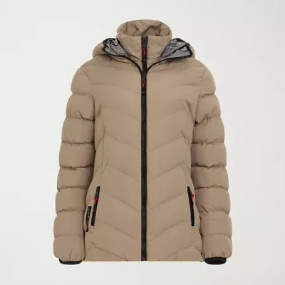 Canada Weather Gear Womens Water Resistant Heavyweight Puffer Jacket In Brown