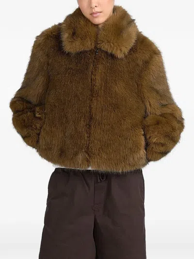 Canadian Alberta Faux-fur Collar Jacket In Brown