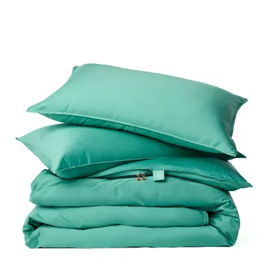 Canadian Down & Feather Company Blue Duvet Cover Set With Three Sided Zipper, Us King / Uk Super King - Turquoise