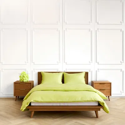 Canadian Down & Feather Company Green Duvet Cover Set With Three Sided Zipper, Xl Queen - Pistachio