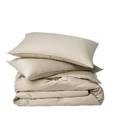 Canadian Down & Feather Company Grey Duvet Cover Set With Three Sided Zipper, Us Queen / Uk King - Dune