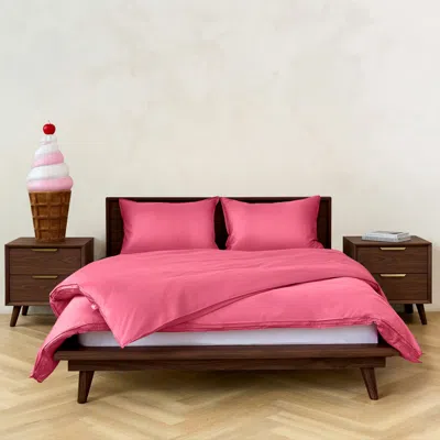 Canadian Down & Feather Company Pink Duvet Cover Set With Three Sided Zipper, Us King / Uk Super King - Hollyhock