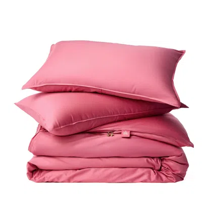 Canadian Down & Feather Company Pink Duvet Cover Set With Three Sided Zipper, Us Queen / Uk King - Hollyhock