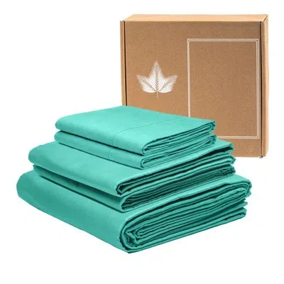 Canadian Down & Feather Company Turquoise Sheet Set - 4 Piece - Twin Size In Green
