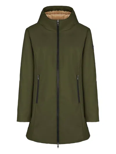 Canadian Hooded Zip Coat In Green
