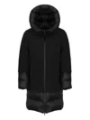Canadian Quilted Hooded Oversized Coat In Black