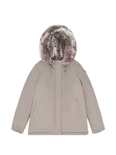 Canadiens Anita 2.0 Faux-fur Trim Hooded Jacket In Gray
