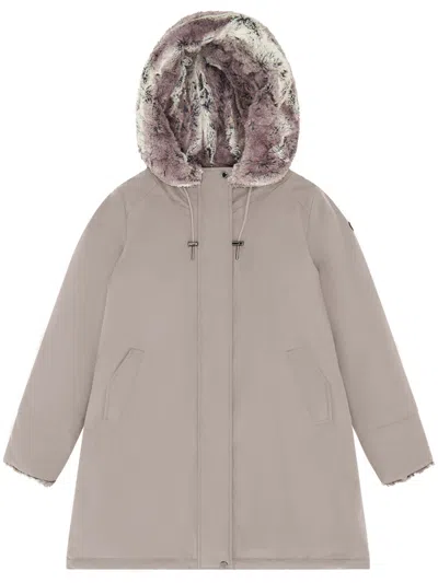 Canadiens Audry 6.0 Faux-fur Hooded Short Coat In Multi