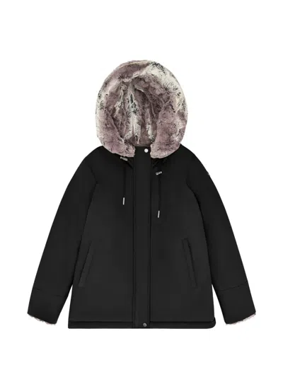 Canadiens Audry Faux-fur Trim Hooded Parka In Black