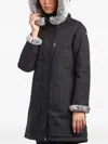 Canadiens Faux-fur-trimmed Hooded Coat In Black