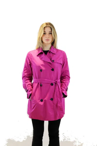 Canadiens Fuchsia Trench Jacket With Double-breasted Design In Pink