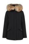 Canadiens Short Parka With Removable Fox Fur Trim In Black