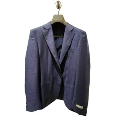 Canali - Dark Blue Crossweave Detail Wool Kei 2 Button Jacket 13275-cf00863-315
