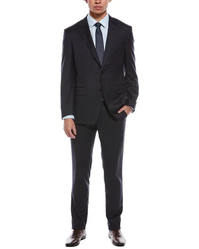 Canali 2pc Wool Suit With Flat Front Pant In Black