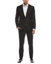 Canali 2pc Wool Suit In Black