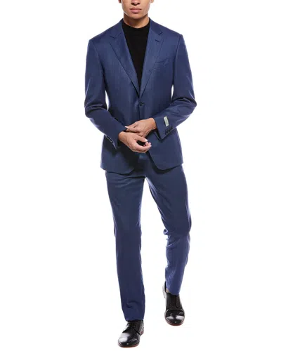 Canali 2pc Wool Suit In Blue