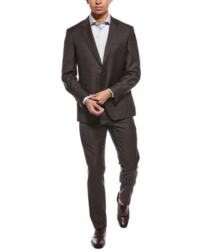 Canali 2pc Wool Suit In Brown