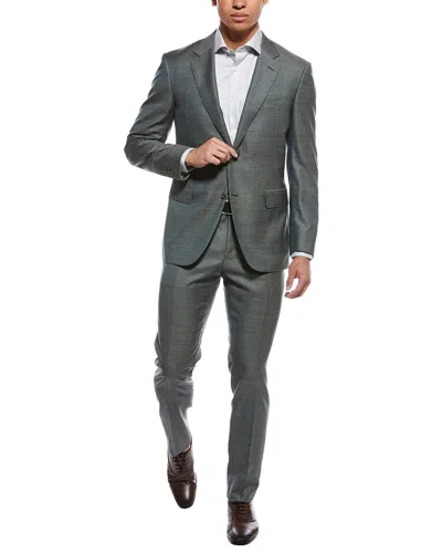 Canali 2pc Wool Suit In Green