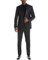 Canali 2pc Wool Suit With Flat Front Pant In Blue