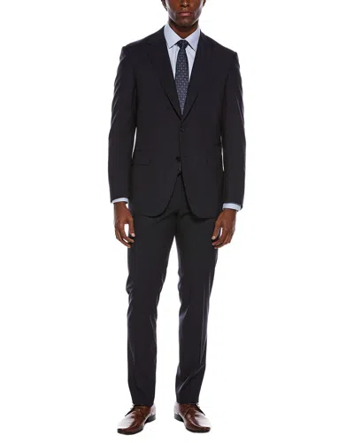 Canali 2pc Wool Suit With Flat Front Pant In Blue