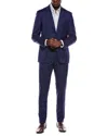 Canali 2pc Wool Suit With Flat Front Pant In Blue