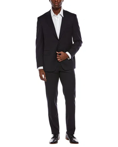 Canali 2pc Wool Suit With Flat Front Pant In Blue