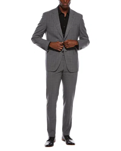 Canali 2pc Wool Suit With Flat Front Pant In Gray