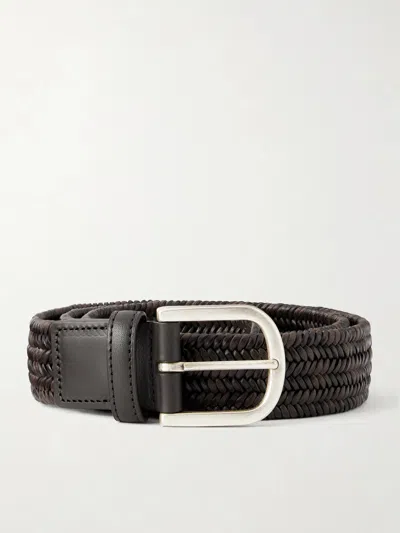 Canali 3.5cm Weaved Bonded Leather Belt In Pattern