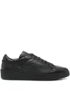 Canali Refined Black Sneakers With Durable Rubber Sole In Black