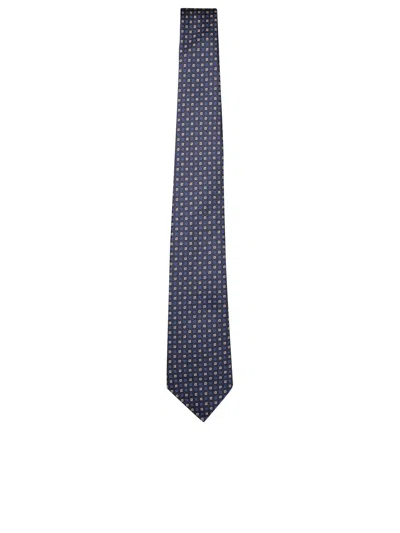 Canali 8cm Geometric Dark Blue Tie