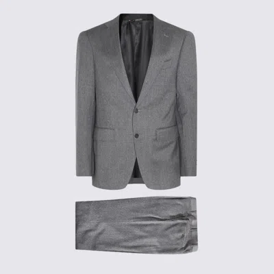 Canali Grey Wool Suits In Gray