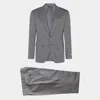 Canali Logo-patch Suit In Grey