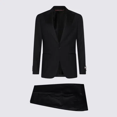 CANALI CANALI BLACK WOOL SUITS