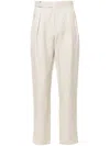 Canali Adjuster Mid-rise Tapered Trousers In Braun
