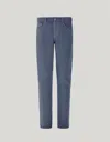 Canali Air Force Blue Regular Fit Five-pocket Cotton Microtwill Pants In Blue