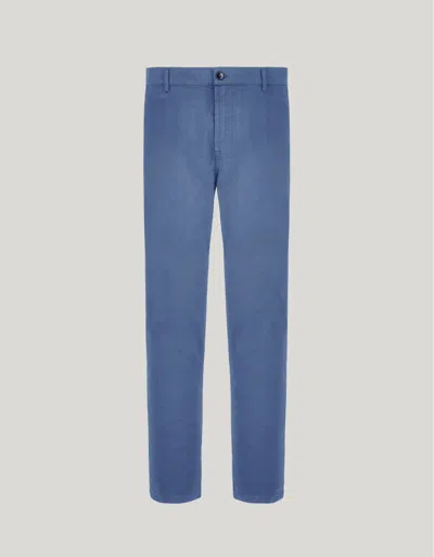 CANALI AIR FORCE BLUE TAPERED FIT COMFORT COTTON MICROTWILL CHINOS