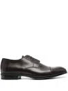 Canali Almond-toe Leather Oxford Shoes In Brown