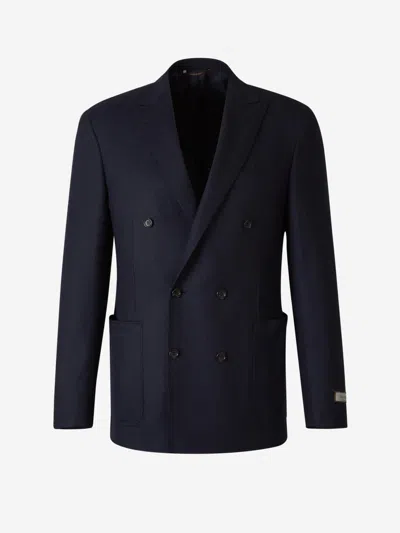 Canali Man Blazer Midnight Blue Size 40 Wool, Cashmere, Acetate, Polystyrene