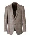Canali Check-pattern Single-breasted Blazer In Brown