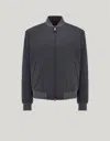 Canali Anthracite Wool Bomber Jacket In Blue